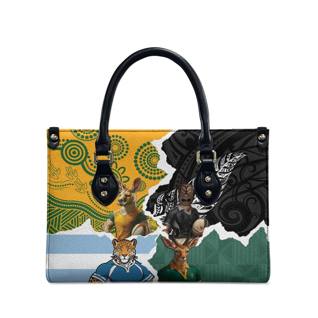 Rugby 2025 Championship Leather Bag Southern Hemisphere Countries Mascots - Wonder Print Shop