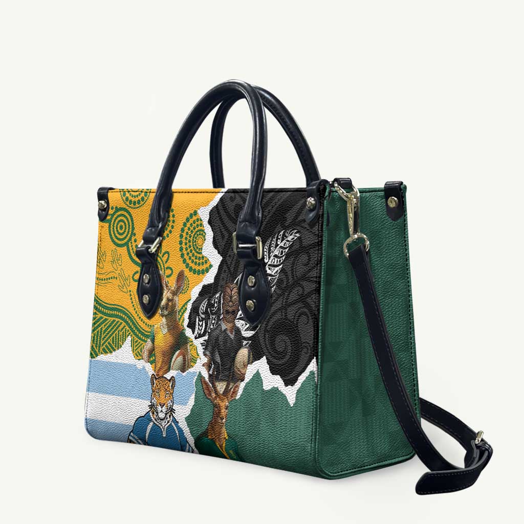 Rugby 2025 Championship Leather Bag Southern Hemisphere Countries Mascots - Wonder Print Shop