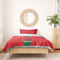 Morocco Football Custom Bedding Set Atlas Lionesses Moroccan Folk Pattern
