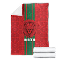 Morocco Football Custom Blanket Atlas Lionesses Moroccan Folk Pattern