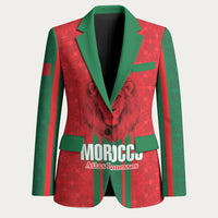 Morocco Football Custom Blazer Atlas Lionesses Moroccan Folk Pattern