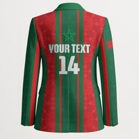 Morocco Football Custom Blazer Atlas Lionesses Moroccan Folk Pattern