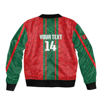 Morocco Football Custom Bomber Jacket Atlas Lionesses Moroccan Folk Pattern