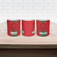 Morocco Football Custom Ceramic Mug Atlas Lionesses Moroccan Folk Pattern