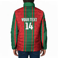 Morocco Football Custom Padded Jacket Atlas Lionesses Moroccan Folk Pattern