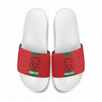 Morocco Football Custom Slide Sandals Atlas Lionesses Moroccan Folk Pattern