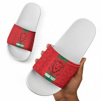 Morocco Football Custom Slide Sandals Atlas Lionesses Moroccan Folk Pattern