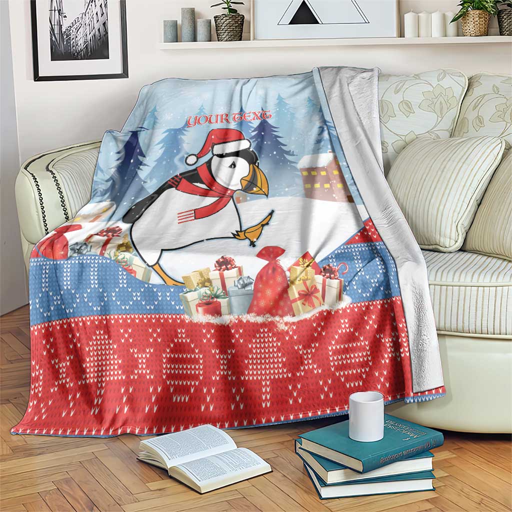 Personalised Puffin Iceland Christmas Blanket Merry Xmas Winter Vibes - Wonder Print Shop