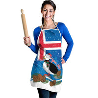 Personalised Iceland Christmas Apron Puffin Santa Winter Flag Style - Wonder Print Shop