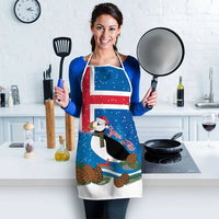 Personalised Iceland Christmas Apron Puffin Santa Winter Flag Style - Wonder Print Shop