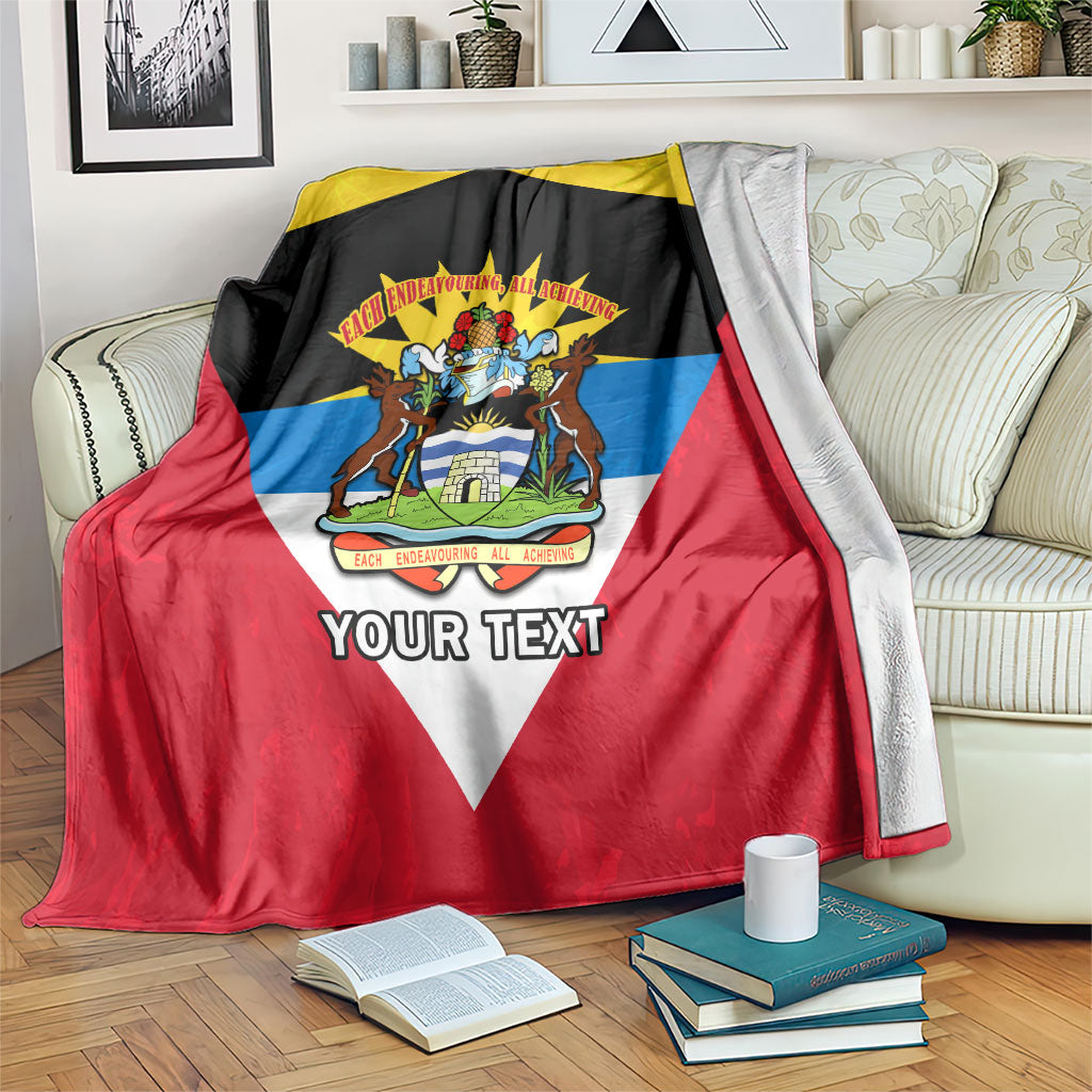 Antigua flag-style blanket with red/yellow panels, black 42 emblem and 'Your Text'