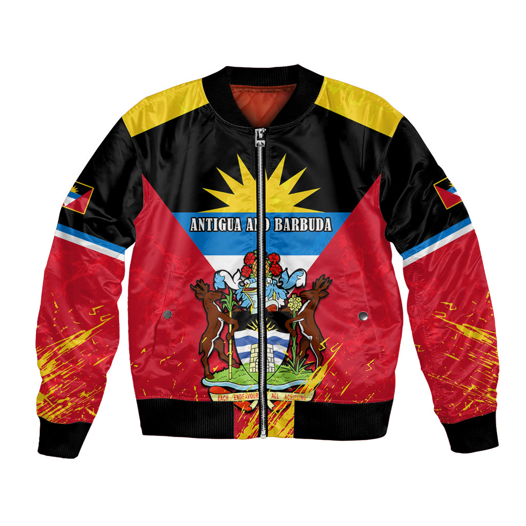 Personalised Antigua And Barbuda Independence Day Bomber Jacket 42nd Anniversary Flag Style - Wonder Print Shop