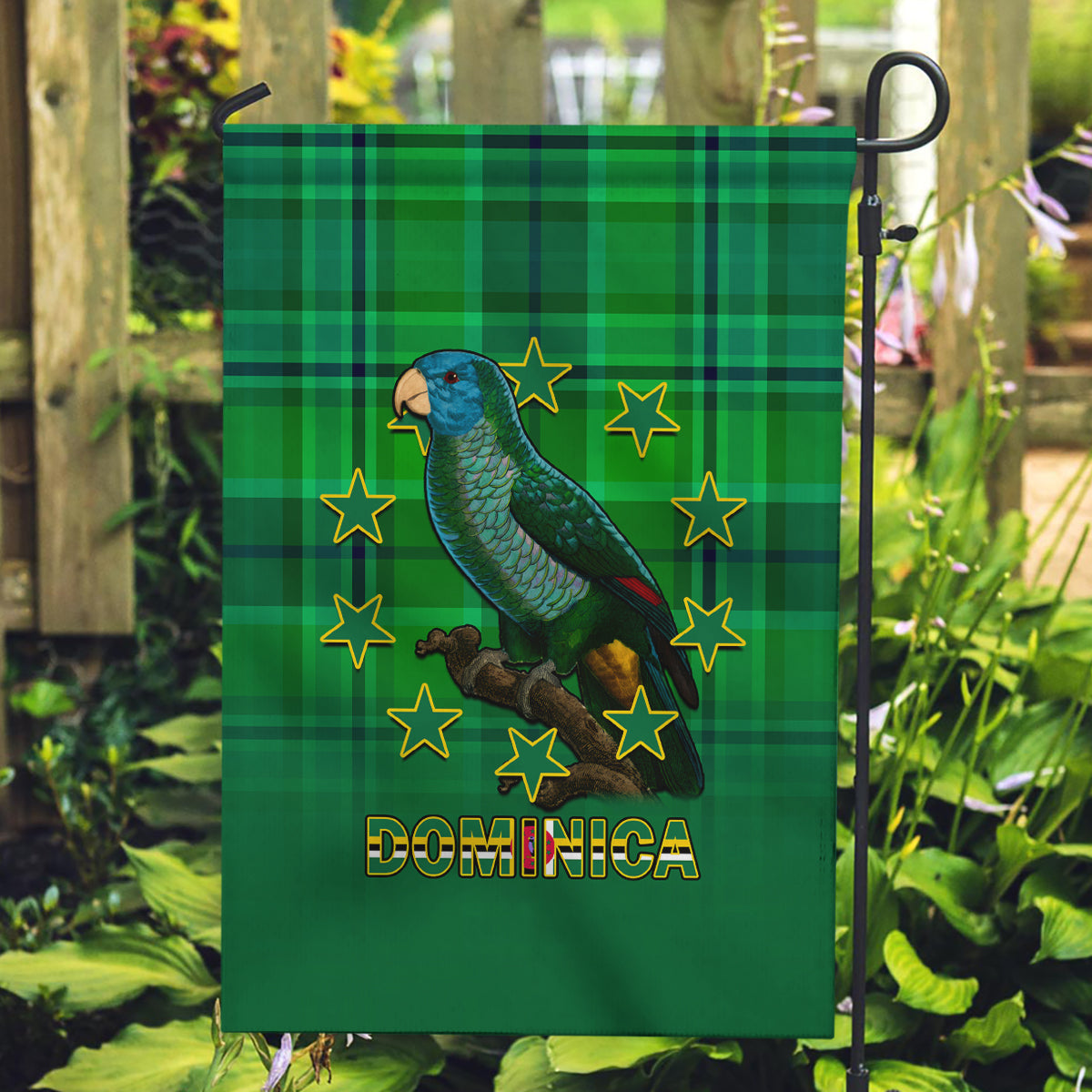 Dominica Independence Day Garden Flag Dominik Sisserou Parrot With Madras Pattern - Wonder Print Shop