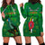 Dominica Independence Day Hoodie Dress Dominik Sisserou Parrot With Madras Pattern - Wonder Print Shop