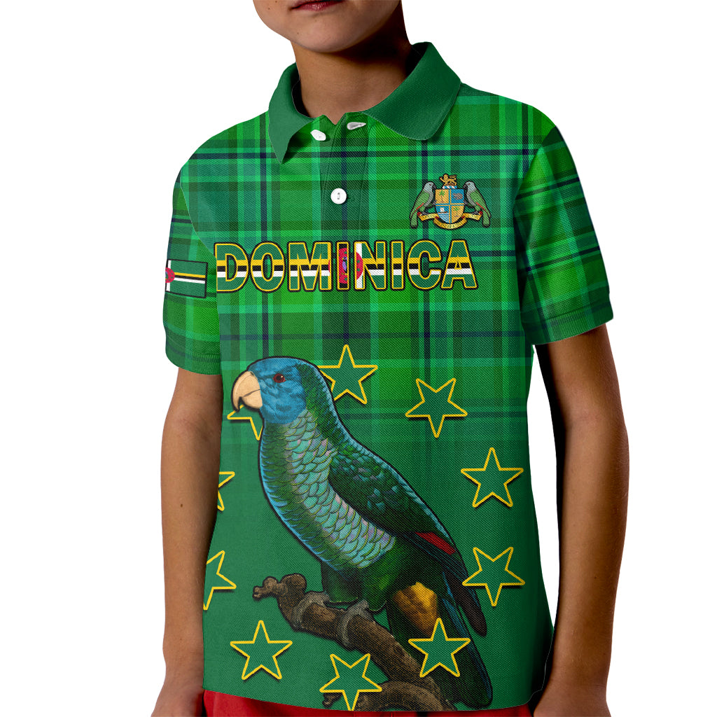 Dominica Independence Day Kid Polo Shirt Dominik Sisserou Parrot With Madras Pattern - Wonder Print Shop