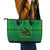 Dominica Independence Day Leather Tote Bag Dominik Sisserou Parrot With Madras Pattern - Wonder Print Shop