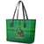 Dominica Independence Day Leather Tote Bag Dominik Sisserou Parrot With Madras Pattern - Wonder Print Shop