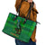 Dominica Independence Day Leather Tote Bag Dominik Sisserou Parrot With Madras Pattern - Wonder Print Shop