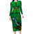 Dominica Independence Day Long Sleeve Bodycon Dress Dominik Sisserou Parrot With Madras Pattern - Wonder Print Shop