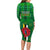 Dominica Independence Day Long Sleeve Bodycon Dress Dominik Sisserou Parrot With Madras Pattern - Wonder Print Shop