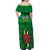 Dominica Independence Day Off Shoulder Maxi Dress Dominik Sisserou Parrot With Madras Pattern - Wonder Print Shop