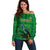 Dominica Independence Day Off Shoulder Sweater Dominik Sisserou Parrot With Madras Pattern - Wonder Print Shop