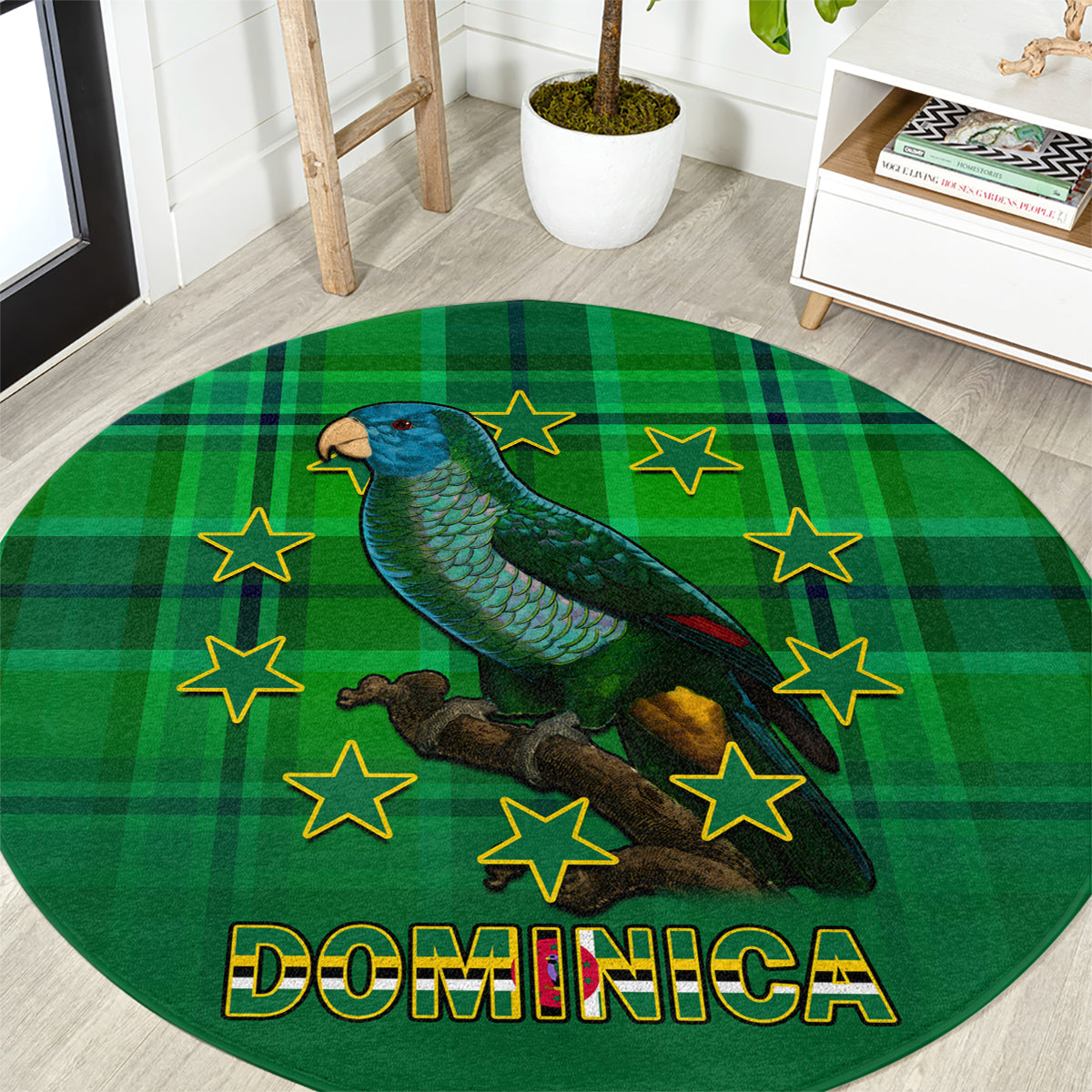 dominica-independence-day-round-carpet-dominik-sisserou-parrot-with-madras-pattern