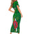 Dominica Independence Day Short Sleeve Bodycon Dress Dominik Sisserou Parrot With Madras Pattern - Wonder Print Shop