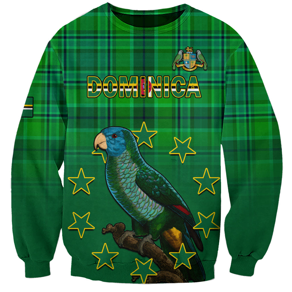 Dominica Independence Day Sweatshirt Dominik Sisserou Parrot With Madras Pattern - Wonder Print Shop