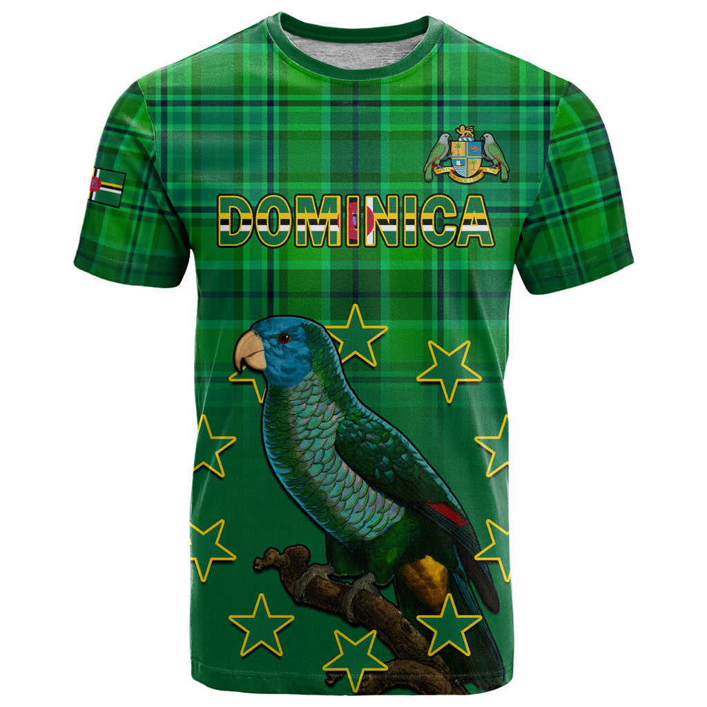 Dominica Independence Day T Shirt Dominik Sisserou Parrot With Madras Pattern - Wonder Print Shop