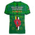 Dominica Independence Day Women V Neck T Shirt Dominik Sisserou Parrot With Madras Pattern - Wonder Print Shop