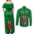 Personalised Dominica Independence Day Couples Matching Off Shoulder Maxi Dress and Long Sleeve Button Shirts Dominik Sisserou Parrot With Madras Pattern - Wonder Print Shop