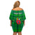 Personalised Dominica Independence Day Off Shoulder Short Dress Dominik Sisserou Parrot With Madras Pattern - Wonder Print Shop