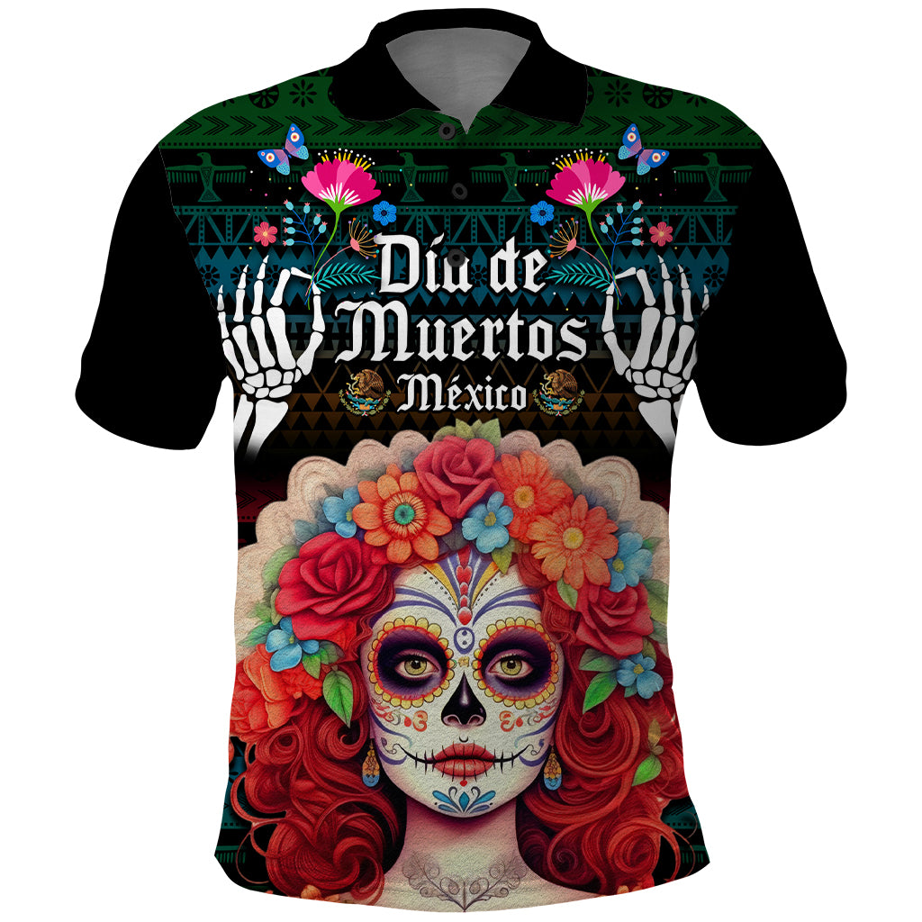 personalised-mexico-day-of-the-dead-polo-shirt-mexican-la-catrina-dia-de-los-muertos