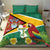 Guyana Republic Day Bedding Set Scarlet Macaw With Map Tropical Style