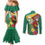 Guyana Republic Day Couples Matching Mermaid Dress and Long Sleeve Button Shirt Scarlet Macaw With Map Tropical Style