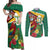 Guyana Republic Day Couples Matching Off Shoulder Maxi Dress and Long Sleeve Button Shirt Scarlet Macaw With Map Tropical Style