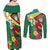 Guyana Republic Day Couples Matching Off Shoulder Maxi Dress and Long Sleeve Button Shirt Scarlet Macaw With Map Tropical Style