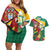 Guyana Republic Day Couples Matching Off Shoulder Short Dress and Hawaiian Shirt Scarlet Macaw With Map Tropical Style