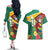 Guyana Republic Day Couples Matching Off The Shoulder Long Sleeve Dress and Hawaiian Shirt Scarlet Macaw With Map Tropical Style