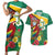 Guyana Republic Day Couples Matching Short Sleeve Bodycon Dress and Hawaiian Shirt Scarlet Macaw With Map Tropical Style