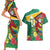 Guyana Republic Day Couples Matching Short Sleeve Bodycon Dress and Hawaiian Shirt Scarlet Macaw With Map Tropical Style