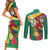 Guyana Republic Day Couples Matching Short Sleeve Bodycon Dress and Long Sleeve Button Shirt Scarlet Macaw With Map Tropical Style