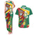 Guyana Republic Day Couples Matching Tank Maxi Dress and Hawaiian Shirt Scarlet Macaw With Map Tropical Style