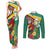 Guyana Republic Day Couples Matching Tank Maxi Dress and Long Sleeve Button Shirt Scarlet Macaw With Map Tropical Style