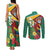 Guyana Republic Day Couples Matching Tank Maxi Dress and Long Sleeve Button Shirt Scarlet Macaw With Map Tropical Style