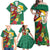 Guyana Republic Day Family Matching Off Shoulder Maxi Dress and Hawaiian Shirt Scarlet Macaw With Map Tropical Style