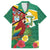 Guyana Republic Day Family Matching Off Shoulder Maxi Dress and Hawaiian Shirt Scarlet Macaw With Map Tropical Style