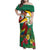 Guyana Republic Day Family Matching Off Shoulder Maxi Dress and Hawaiian Shirt Scarlet Macaw With Map Tropical Style