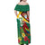 Guyana Republic Day Family Matching Off Shoulder Maxi Dress and Hawaiian Shirt Scarlet Macaw With Map Tropical Style